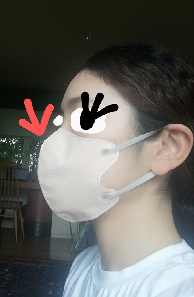 シシベラの3D立体マスクには鼻部分に角度がついている